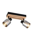 Regleta de techo 2 focos TRAVIA, pantallas ahumadas, excl. E14 max. 40W IP20