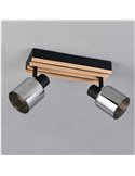 Regleta de techo 2 focos TRAVIA, pantallas ahumadas, excl. E14 max. 40W IP20