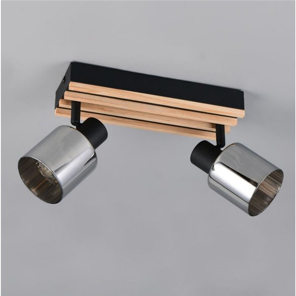 Regleta de techo 2 focos TRAVIA, pantallas ahumadas, excl. E14 max. 40W IP20