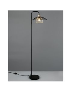 Luminária de chão LAURIS com cúpula em formato de grade, interruptor de pé, não inclui 1 lâmpada E27, máx. 10W, IP20. 2