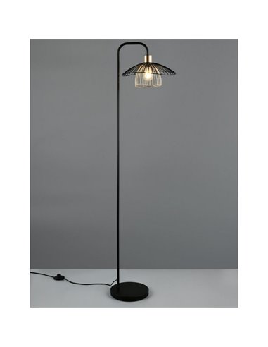 Lampadaire LAURIS avec abat-jour à grille, interrupteur au pied, 1 ampoule E27 max. 10 W non incluse, IP20