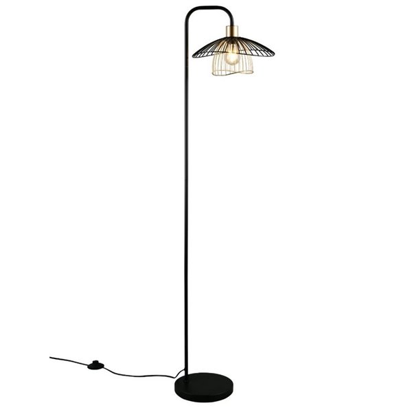 Lampadaire LAURIS avec abat-jour à grille, interrupteur au pied, 1 ampoule E27 max. 10 W non incluse, IP20