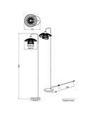Lampadaire LAURIS avec abat-jour à grille, interrupteur au pied, 1 ampoule E27 max. 10 W non incluse, IP20