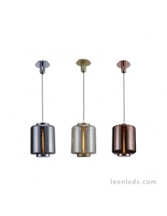 Lampe suspendue cylindrique en cuivre série Jarras 1XE27 2