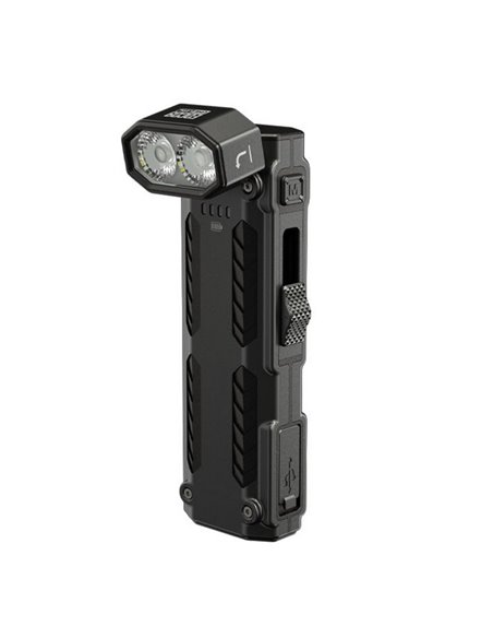 Lampe torche LED EDC09 avec tête rotative, 1600 lm, portée de 153 m, IRC élevé et triple température de couleur, USB-C