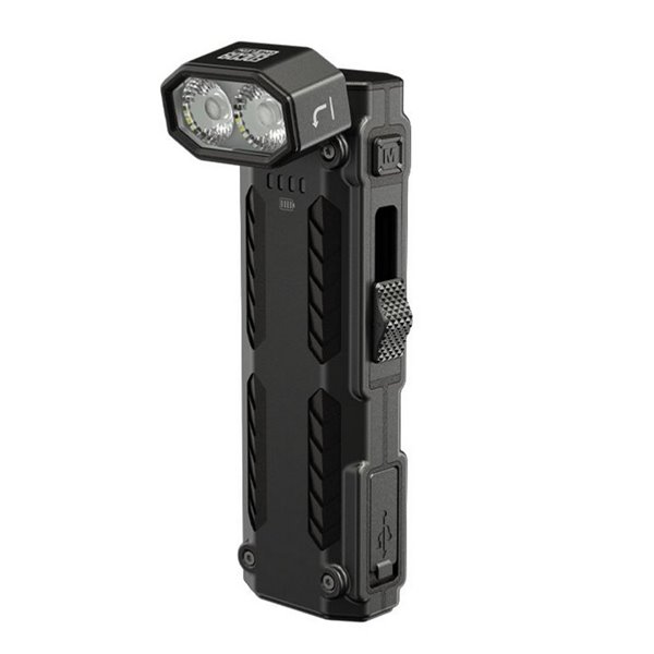 Lampe torche LED EDC09 avec tête rotative, 1600 lm, portée de 153 m, IRC élevé et triple température de couleur, USB-C