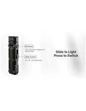 Linterna LED EDC09 cabezal rotable, 1600lm 153m alcance, alto CRI y triple temperatura de color USB-C