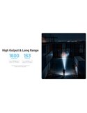 Linterna LED EDC09 cabezal rotable, 1600lm 153m alcance, alto CRI y triple temperatura de color USB-C