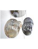 Lámpara colgante OVILA 13 luces LED 8W 11310 lm tulipas cristal coñac/smoke, regulable IP20 Cromo