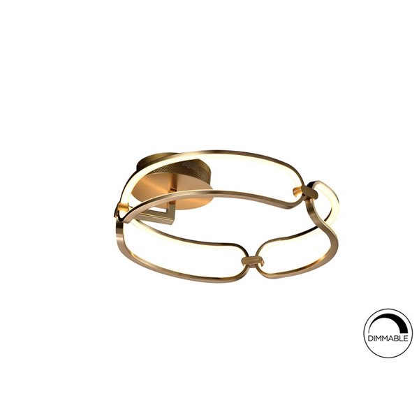 Plafón de techo COLETTE LED 37W 3330 lm difusor opal IP20 Ø47cm Oro rosa