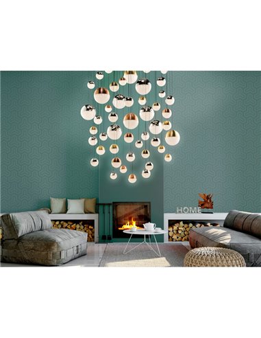 Lámpara de techo SPHERE Ø140 LED 288W 18720 lm 55 luces Bluetooth dimable IP20 Cromo