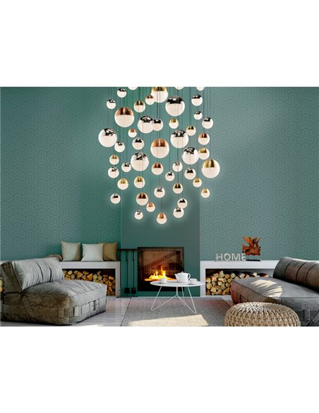 Lámpara de techo SPHERE Ø140 LED 288W 18720 lm 55 luces Bluetooth dimable IP20 Cromo