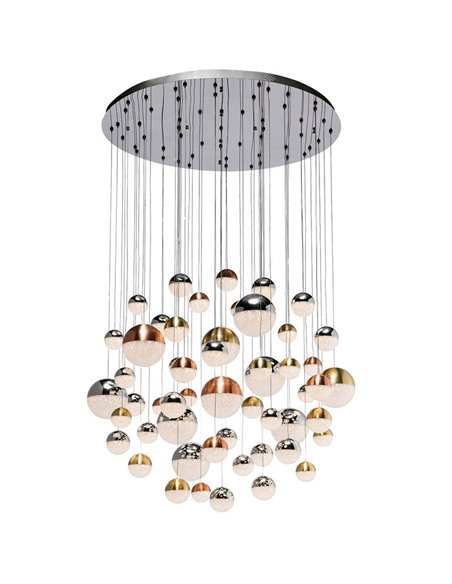 Lámpara de techo SPHERE Ø140 LED 288W 18720 lm 55 luces Bluetooth dimable IP20 Cromo