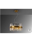Lámpara colgante GRACE Ø55cm LED 4W 5600 lm 14 luces cristal estilo prisma IP20 Oro