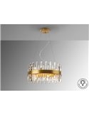 Lámpara colgante GRACE Ø55cm LED 4W 5600 lm 14 luces cristal estilo prisma IP20 Oro