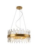 Lámpara colgante GRACE Ø55cm LED 4W 5600 lm 14 luces cristal estilo prisma IP20 Oro