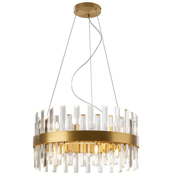 Luminária pendente GRACE Ø55cm LED 4W 5600 lm 14 lâmpadas Estilo prisma de cristal IP20 Dourada