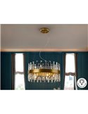 Lámpara colgante GRACE Ø55cm LED 4W 5600 lm 14 luces cristal estilo prisma IP20 Oro