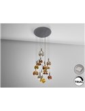 Lámpara de techo CHARLIZE 16 luces LED 96W 3520 lm cristal de colores dimable IP20 Cromo