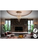 Lámpara de techo COLETTE Ø60cm LED 182W 16380 lm 14 luces dimable con APP Tuya RF, Oro rosa
