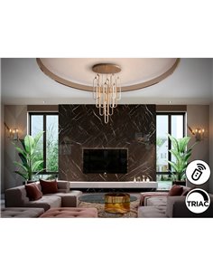 Lámpara de techo COLETTE Ø60cm LED 182W 16380 lm 14 luces dimable con APP Tuya RF, Oro rosa 2