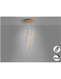 Lámpara de techo COLETTE Ø60cm LED 182W 16380 lm 14 luces dimable con APP Tuya RF, Oro rosa