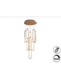 Lámpara de techo COLETTE Ø60cm LED 182W 16380 lm 14 luces dimable con APP Tuya RF, Oro rosa