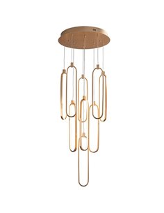 Plafonnier COLETTE Ø60cm LED 182W 16380 lm 14 LED dimmable via l'application Tuya RF, Or rose