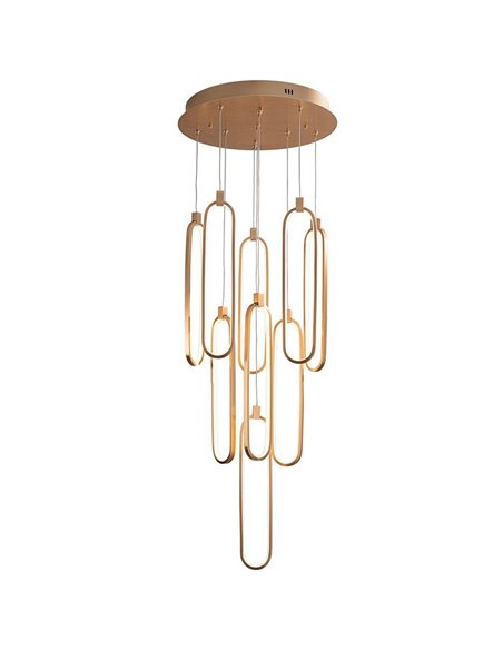 Lámpara de techo COLETTE Ø60cm LED 182W 16380 lm 14 luces dimable con APP Tuya RF, Oro rosa