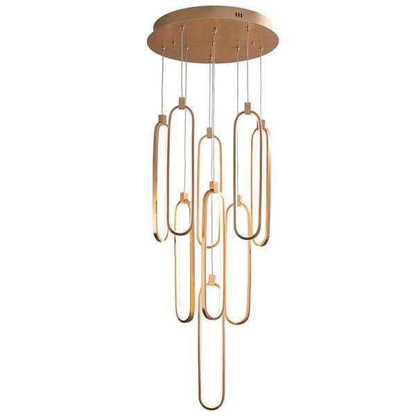 Plafonnier COLETTE Ø60cm LED 182W 16380 lm 14 LED dimmable via l'application Tuya RF, Or rose