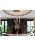 Lámpara de techo COLETTE Ø60cm LED 182W 16380 lm 14 luces dimable con APP Tuya RF, Oro rosa