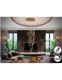 Luminária de teto COLETTE Ø60cm LED 182W 16380 lm 14 lâmpadas dimerizáveis com aplicativo Tuya RF, ouro rosa
