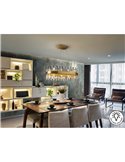 Lámpara colgante GRACE ovalada 20 luces LED 4W 8000 lm cristal tipo prisma IP20 Oro