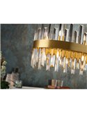 Lámpara colgante GRACE ovalada 20 luces LED 4W 8000 lm cristal tipo prisma IP20 Oro