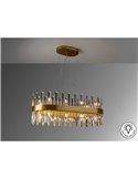 Lámpara colgante GRACE ovalada 20 luces LED 4W 8000 lm cristal tipo prisma IP20 Oro