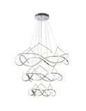Lámpara de techo MOLLY 3 aros Ø110cm LED 138W 12420 lm dimable TRIAC 0-10V Cromo