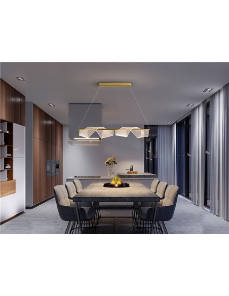 Lámpara colgante decorativa VELAS LED 21W 1200 lm difusor microimpreso IP20 Oro mate