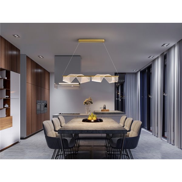 Lámpara colgante decorativa VELAS LED 21W 1200 lm difusor microimpreso IP20 Oro mate