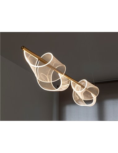 Suspension décorative CANDLES LED 21W 1200 lm diffuseur micro-imprimé IP20 Or mat