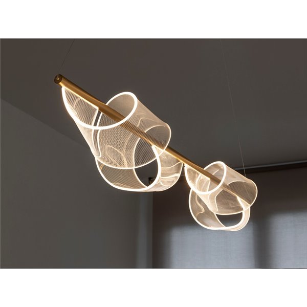 Lámpara colgante decorativa VELAS LED 21W 1200 lm difusor microimpreso IP20 Oro mate