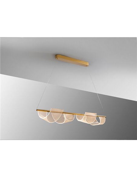 Suspension décorative CANDLES LED 21W 1200 lm diffuseur micro-imprimé IP20 Or mat