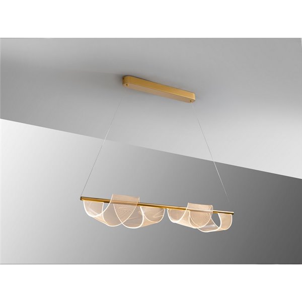 Lámpara colgante decorativa VELAS LED 21W 1200 lm difusor microimpreso IP20 Oro mate