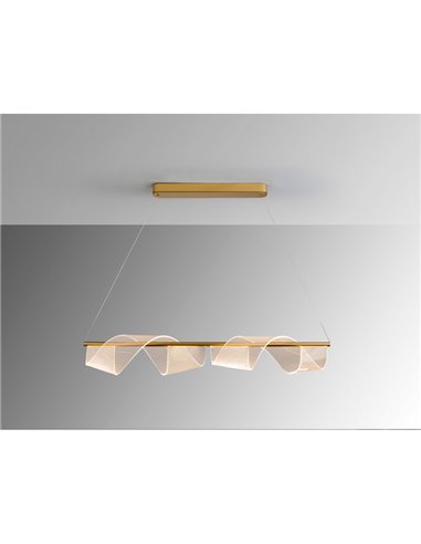 Lámpara colgante decorativa VELAS LED 21W 1200 lm difusor microimpreso IP20 Oro mate