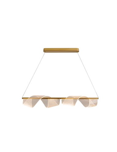 Luminária pendente decorativa CANDLES LED 21W 1200 lm com difusor microimpresso IP20, acabamento dourado fosco.