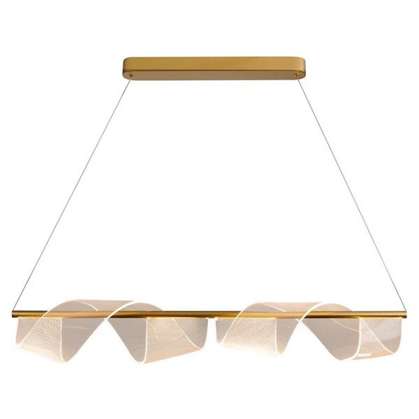 Luminária pendente decorativa CANDLES LED 21W 1200 lm com difusor microimpresso IP20, acabamento dourado fosco.