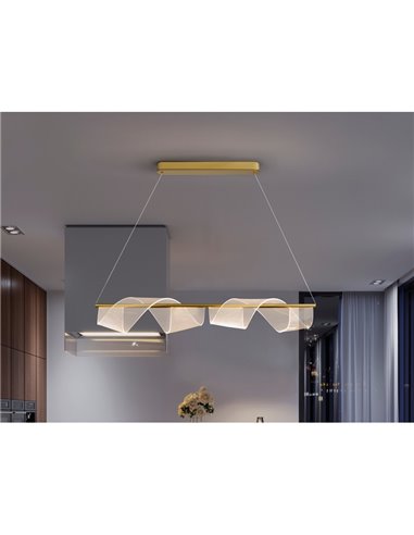 Lámpara colgante decorativa VELAS LED 21W 1200 lm difusor microimpreso IP20 Oro mate