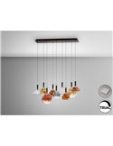 Lámpara CHARLIZE II 9 luces LED 54W 1980 lm dimable TRIAC 0-10V Bronce