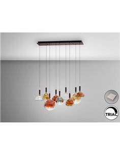 Lámpara CHARLIZE II 9 luces LED 54W 1980 lm dimable TRIAC 0-10V Bronce 2