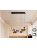 Lámpara CHARLIZE II 9 luces LED 54W 1980 lm dimable TRIAC 0-10V Bronce