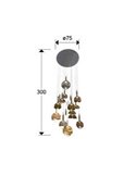 Lámpara de techo CHARLIZE 16 luces LED 96W 3520 lm cristal de colores dimable IP20 Cromo